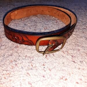 Vintage Tooled Leather Belt
